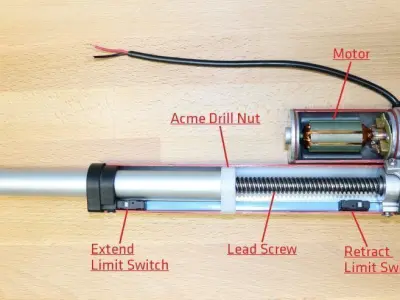 Linear Actuator cut Free 3D model