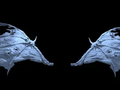 Dark Bat Wings 2  3D model