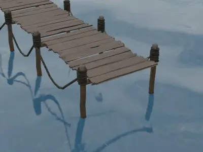 Bridge - Old Bridge - Game Ready - PBR 3D model