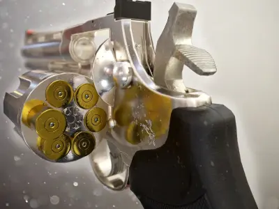 Colt Anaconda 44 magnum lowpoly Low-poly 3D model