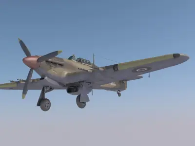 Hawker Hurricane MkIIC Trop 3D model