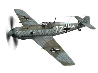 Messerschmitt - BF-109 E - White 12 3D model