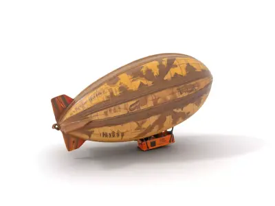 Vintage Airship model pack Low-poly 3D model