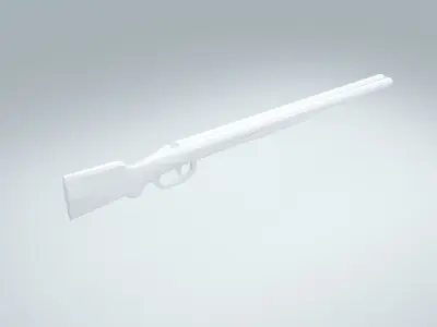 Low Poly Western Shotgun Free low-poly 3D model