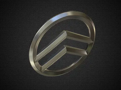 Golden Dragon logo 3D model