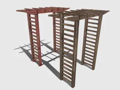 japanese tori gate Low-poly 3D model