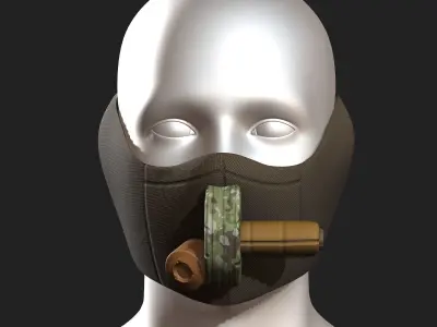 Gas mask helmet scifi fantasy armor hats military Low-poly 3D model