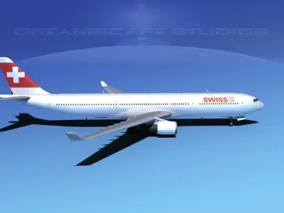 Airbus A330-300 Swissair 3D model
