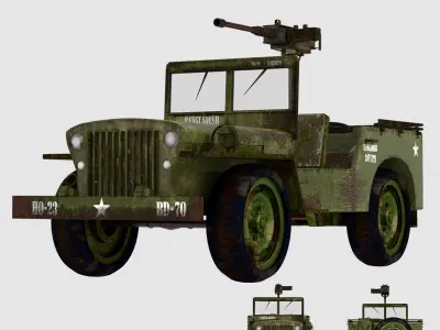 3D Military Jeep US Army American Jeep JEEP World War II 3D model