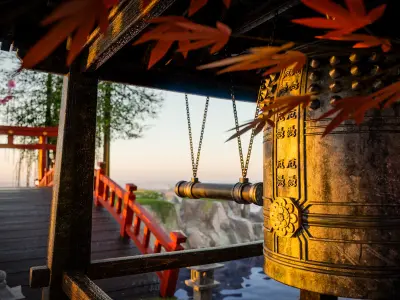 JAPANESE BELL Bonsho tsurigane Low-poly 3D model