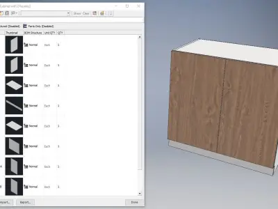 Cabinet with 2 facades Low-poly 3D model