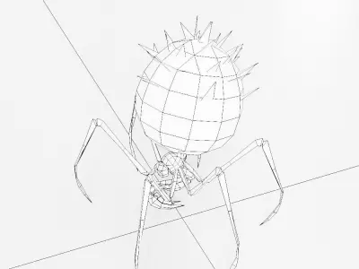 Spider cartoon 3d model  Low-poly 3D model