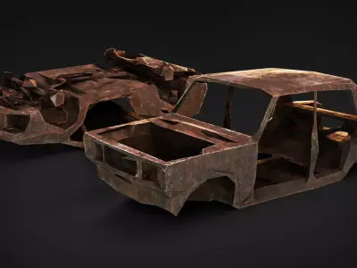 Rusty Industrial Scrap Debris Pack - 39 Assets PBR Game Ready Low-poly 3D model