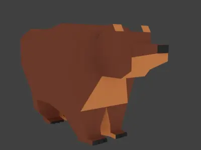 Low-Poly Rigged Bear Low-poly 3D model