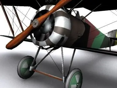 Hanriot HD1 fighter WW1 low-poly  biplane  Low-poly 3D model