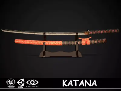Katana 03 Low-poly 3D model