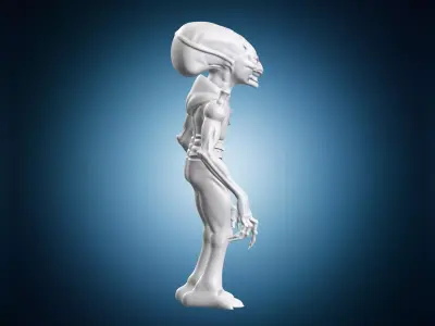 Alien Creature Extraterrestrial Sci-Fi Miniature 3D print model