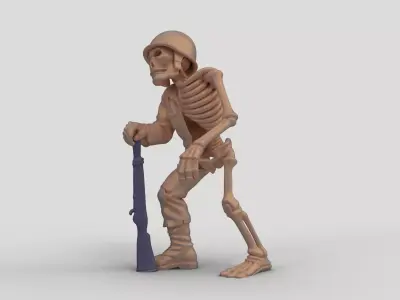 Skeleton Soldier Halloween Decor 3D print model