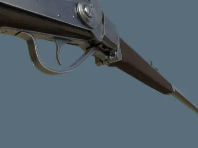 Sharps rifle simple low-poly model Low-poly 3D model