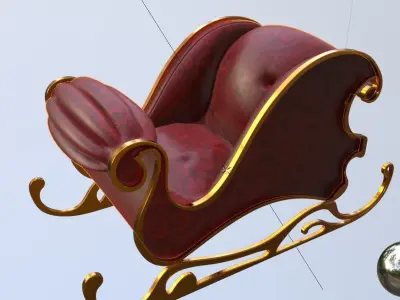 Santa sleigh 3D model