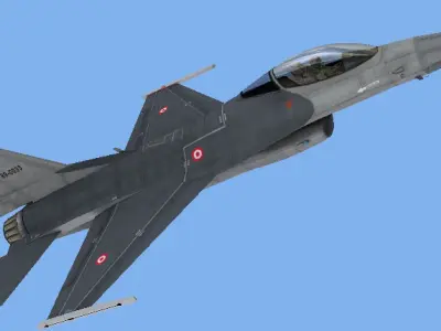 F-16C TuAF Turkish air force Low-poly 3D model