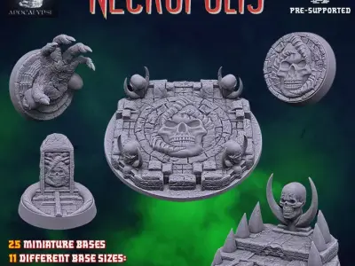 Necropolis Miniature Bases 3D print model