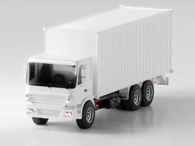 Cargo Container Truck Low-poly 3D model