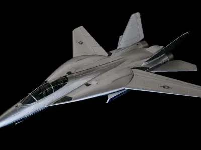 F-28 Tomcat US Fighter Jet Low-poly 3D model