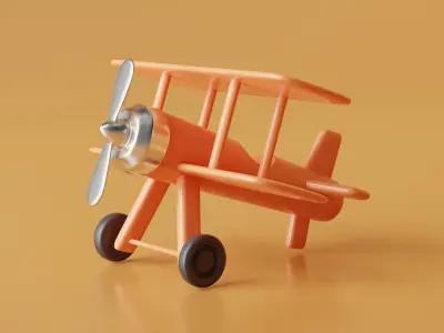 Toy Plane Low-poly 3D model