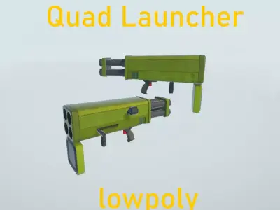 Stylized Quad launcher lowpoly 3d model Low-poly 3D model