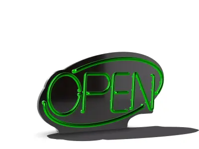 OPEN Neon Sign 3D print model