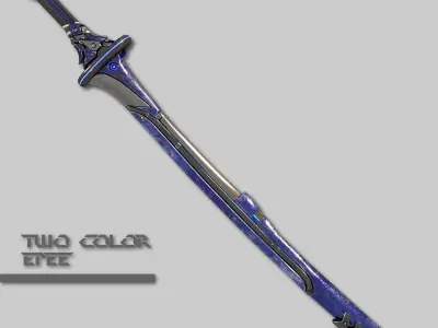Two Colors Epee Low-poly 3D model