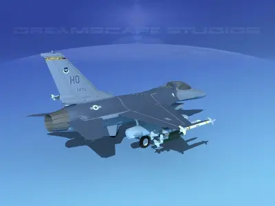 Gen Dyn F-16A Falcon V01 USAF 3D model