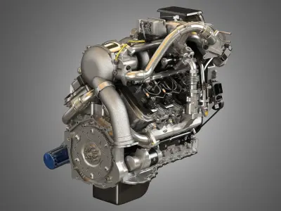 L5P Engine - V8 Turbo Diesel Engine 3D model