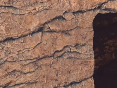 3D Cliff Rock Model - PBR Optimized Low-poly 3D model