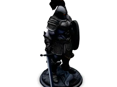 Highly Detailed Spartan Warrior Statue Low-poly 3D model