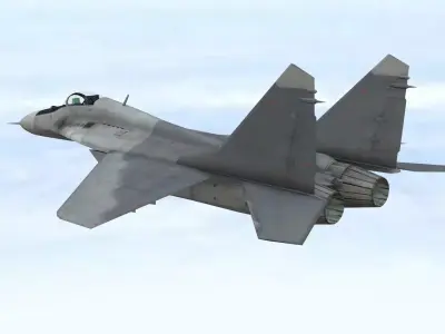 Fighter Jet Flying In Sky Plane V02 Low Poly 3D Model Low-poly 3D model