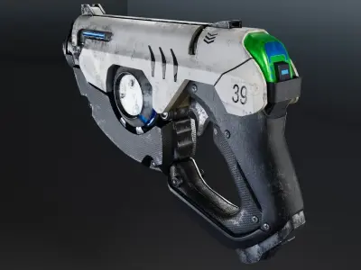 Overwatch Tracer Pistol Low-poly 3D model