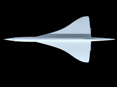 Concorde airplane flying in sky 3D model