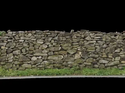 3 version of Korean Traditional Stone Wall 3D model