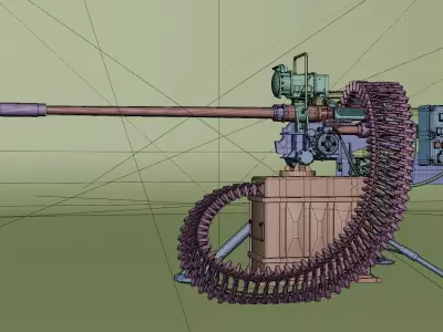 Heavy Machine Gun  Autocannon  3D model
