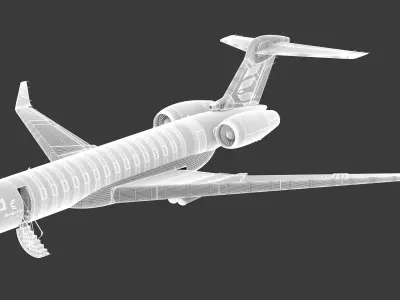 Bombardier Global 7500 Business Jet Full Cockpit and Interior 3D model