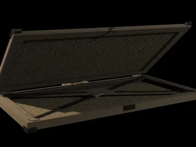 Realistic Military Weapon Case Green Camo Low-poly 3D model