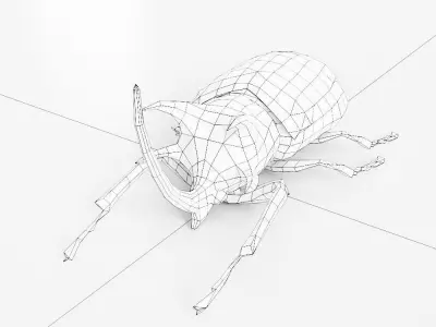 Beetle low poly 3d model origami Low-poly 3D model