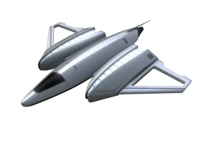 Sci-Fi Shuttlecraft Ship Rico Low-poly 3D model