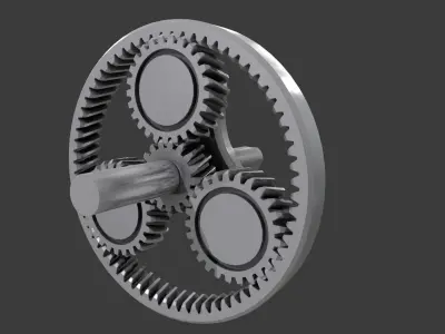 Planetary gear Low-poly 3D model