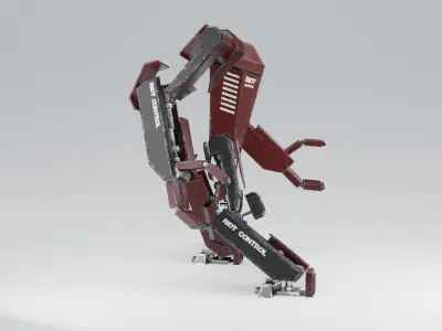 Futuristic Sci-fi Robot Low-poly 3D model