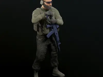 Modular PMC Character Low-poly 3D model