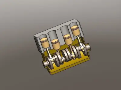 Four stroke bike engine 3D model