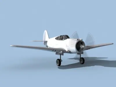 Curtiss P-36C Hawk Bare Metal 3D model
